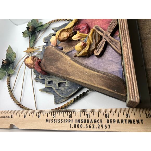 Nativity Scene, Wooden Metal JESUS MARY JOSPEPH Christmas Christhomas Corp Holy - Picture 8 of 9